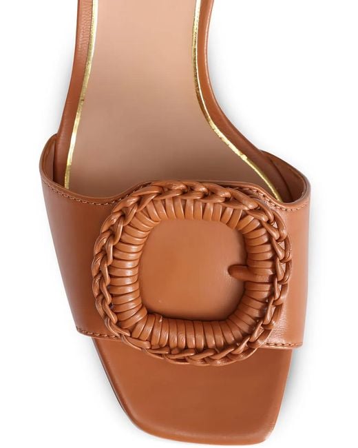 Santoni Brown Braided-Buckle Sandals