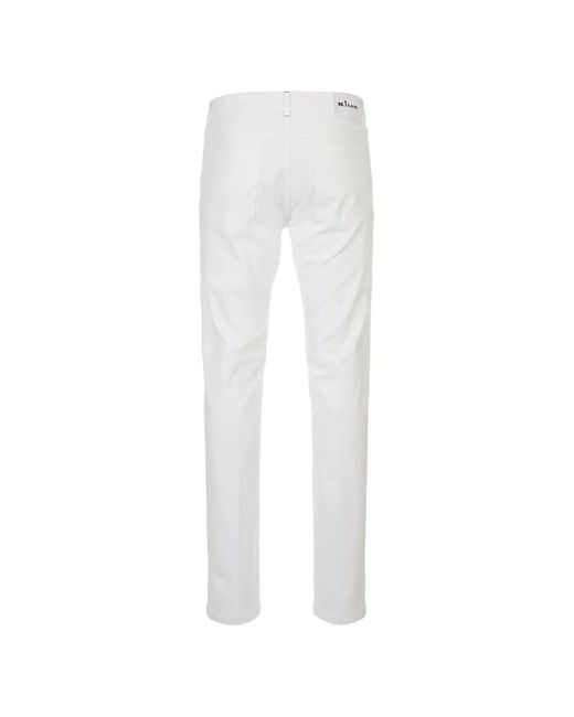Kiton White Five-Pocket Jeans for men