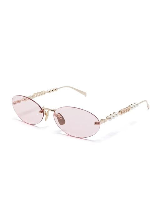 Gucci Pink Oval-Frame Sunglasses