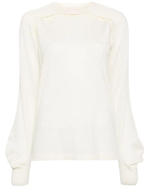 Helmut Lang White Cut-Out Layered Jumper
