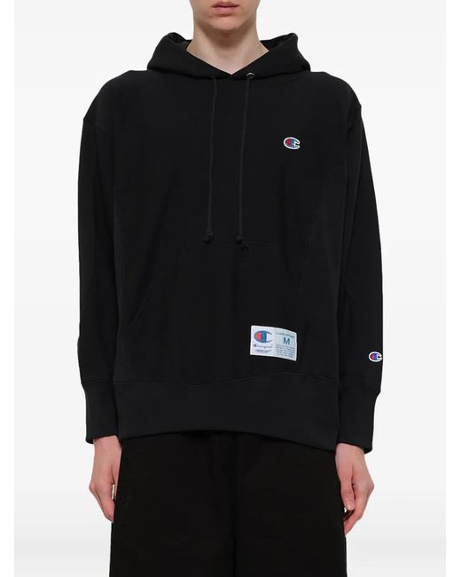 Undercover Black X Uc Logo-Patch Drawstring Hoodie for men