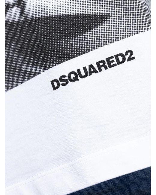 Camiseta con estampado gráfico DSquared² de hombre de color White