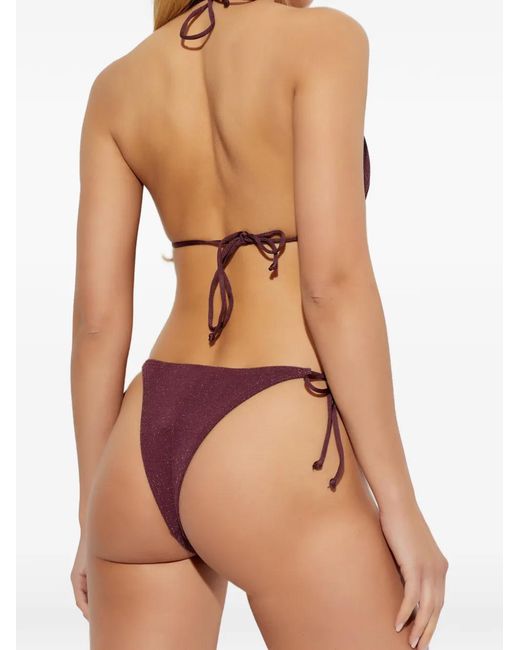 Bondeye Purple Ring-Detail Side-Tie Bikini Bottoms
