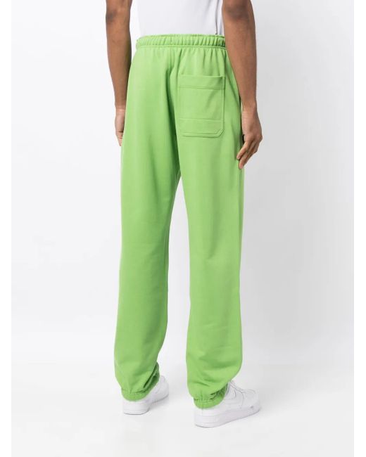 Y-3 Green Gfx Ft Logo-Patch Cotton Track Pants for men