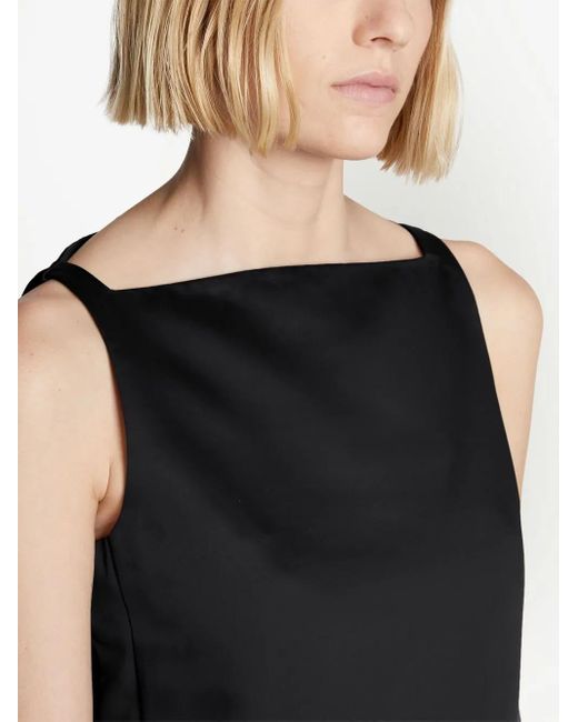 Proenza Schouler Black Sleeveless Satin Mini Dress