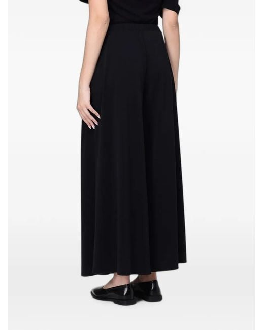 Max Mara Black Pleated Wide-Leg Trousers