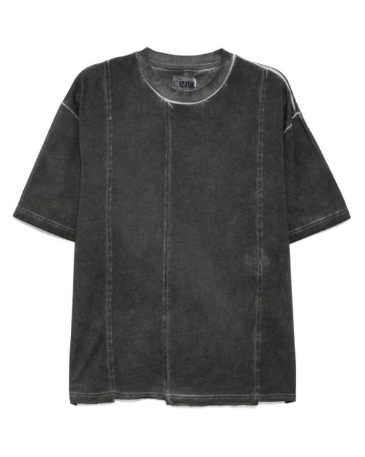 Izzue Black Asymmetric Hem T-Shirt for men