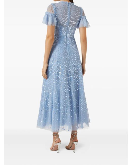 Needle & Thread Blue Scatter Dot Gown