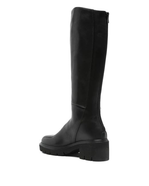 Nero Giardini Black 50Mm Zip-Detail Block-Heel Boots