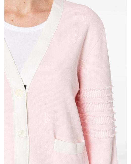 Thom Browne Katoenen Vest Met Contrasterende Rand in het Pink