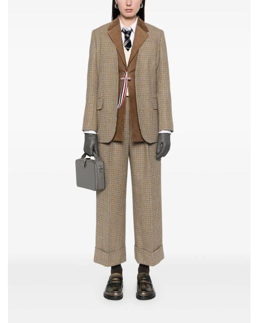 Thom Browne Brown Ginclub Check Waistcoat And Blazer Set