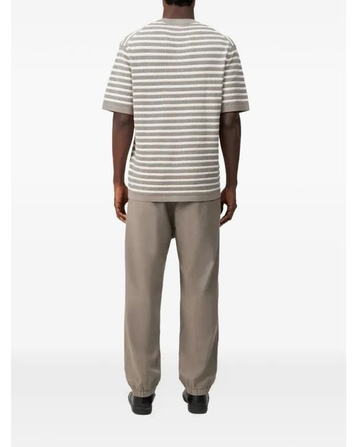 Drykorn White Derico Horizontal-Stripe T-Shirt for men