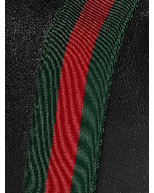 Gucci Black Web-Stripe Calf Leather Messenger Bag for men