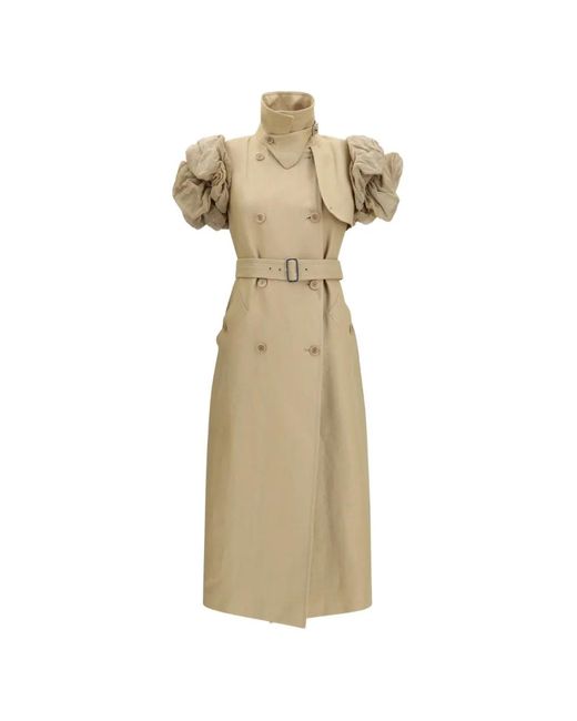 Max Mara White Puffed-Sleeve Double-Breasted Overcoat