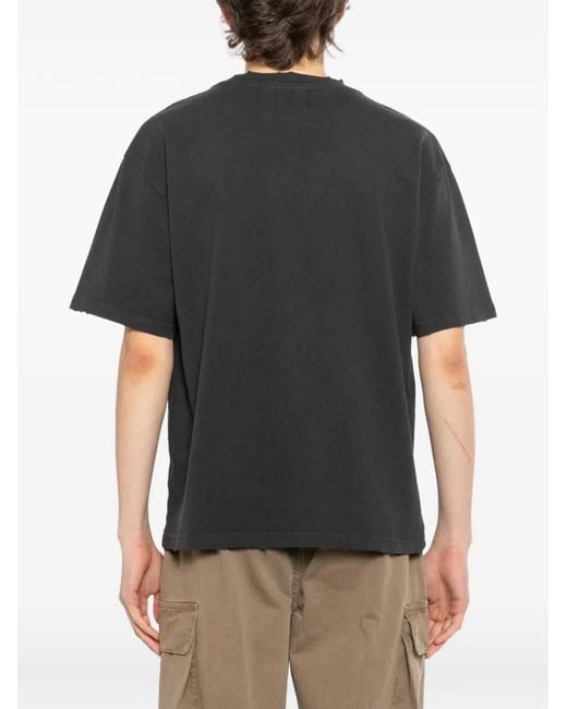 WARMAN Black Graphic-Print T-Shirt for men