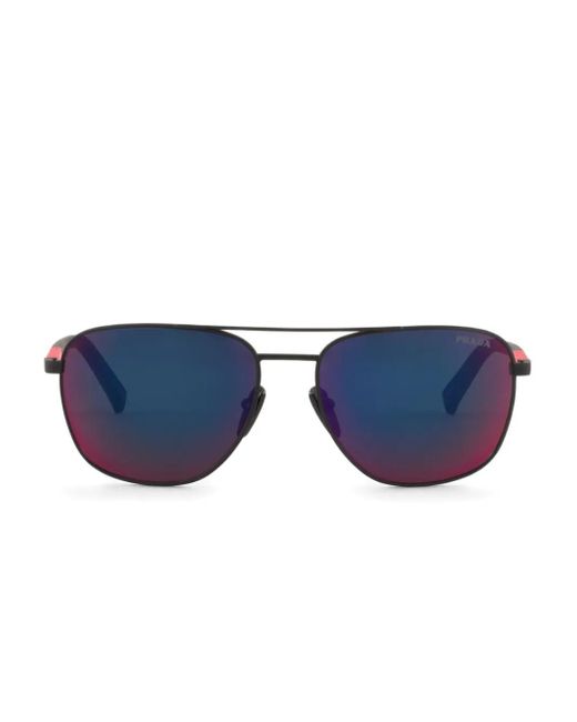 メンズ Prada メタルフレーム サングラス Blue