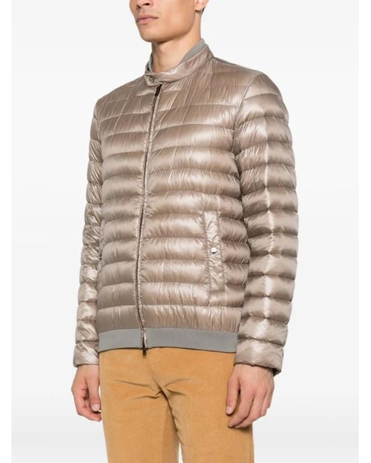 Herno Brown Quilted Jacket for men