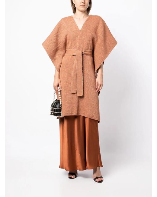 Voz Orange Solid Tied-Waist Kaftan