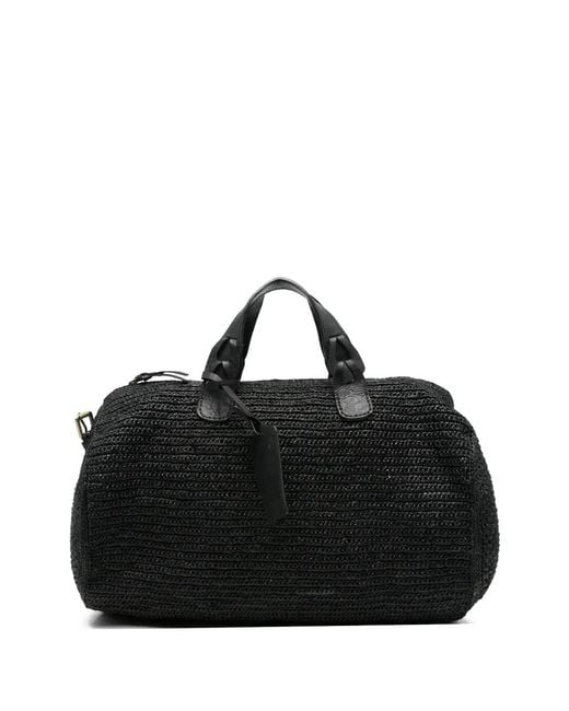 IBELIV Black Woven Tag-Detail Tote Bag