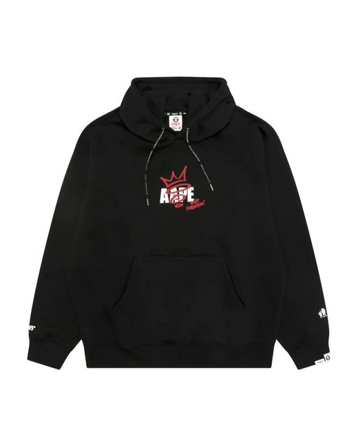 Aape By A Bathing Ape Black Logo-Print Hoodie for men