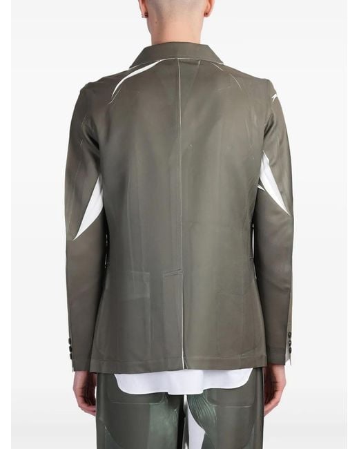 Comme des Garçons Gray Contrasting-Detailed Blazer for men