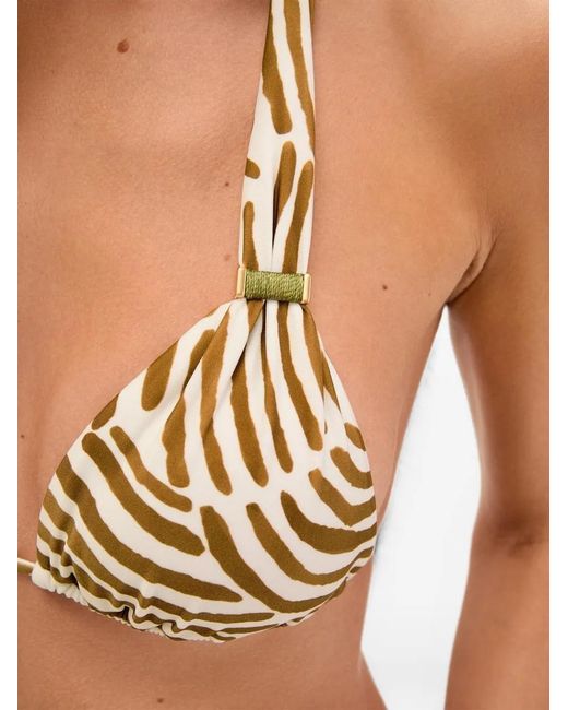 ViX Metallic Zebra-Print Triangle Bikini Top