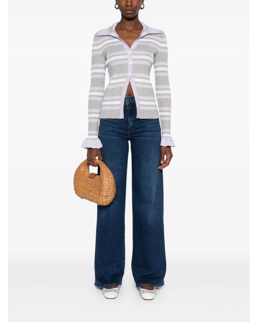 FRAME Blue Button-Zip Five-Pocket Jeans