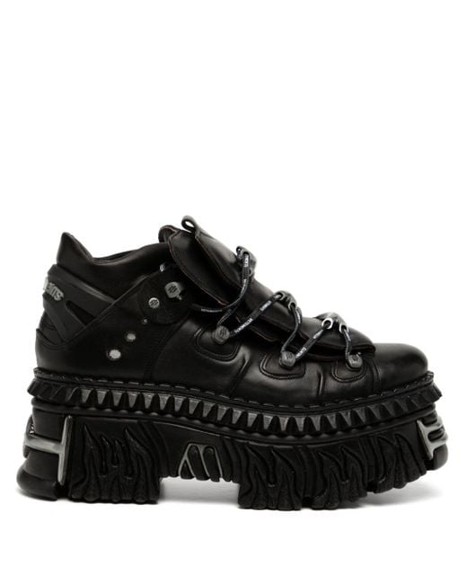 Vetements Black X New Rock Leather Sneakers for men