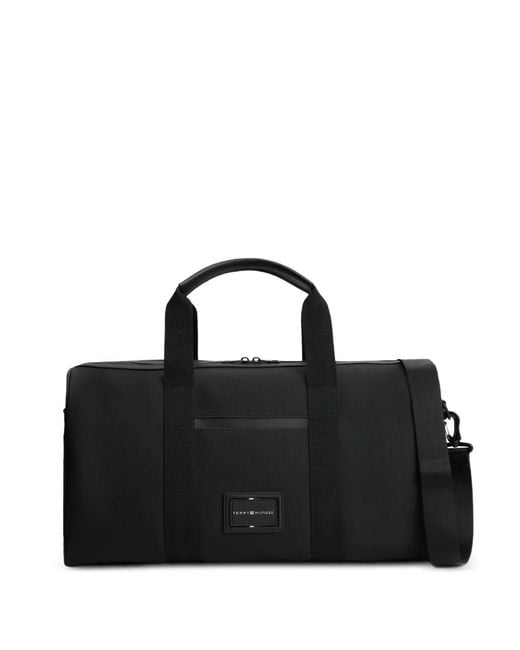 Tommy Hilfiger Black Logo-Patch Holdall Bag for men