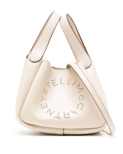 Stella McCartney Shopper Met Geperforeerd Logo in het Natural