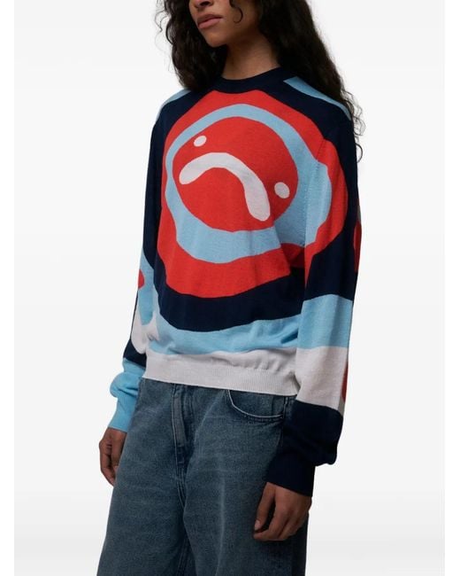 Charles Jeffrey Red Smiley Sweater