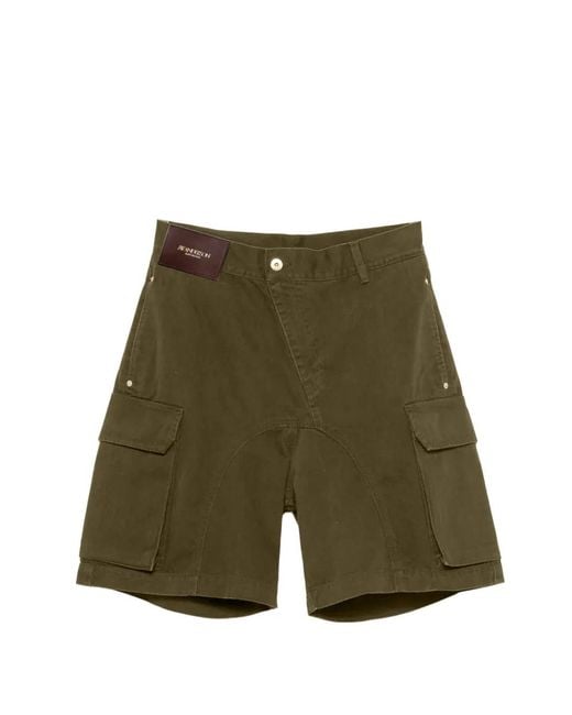 J.W. Anderson Green Logo-Patch Cargo Shorts for men