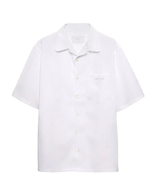 Prada Bowlinghemd aus Baumwolle in White für Herren