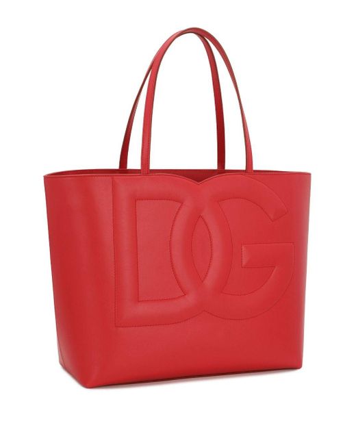 Borsa tote DG media di Dolce & Gabbana in Red