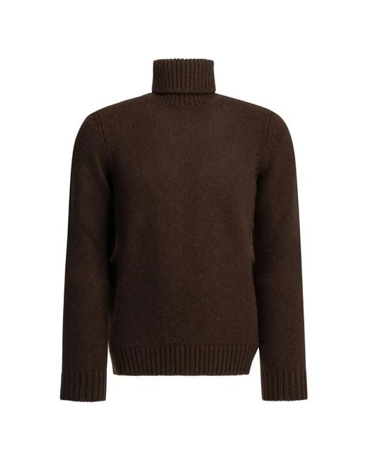 Altum Brown Roll-Neck Cashmere Sweater for men