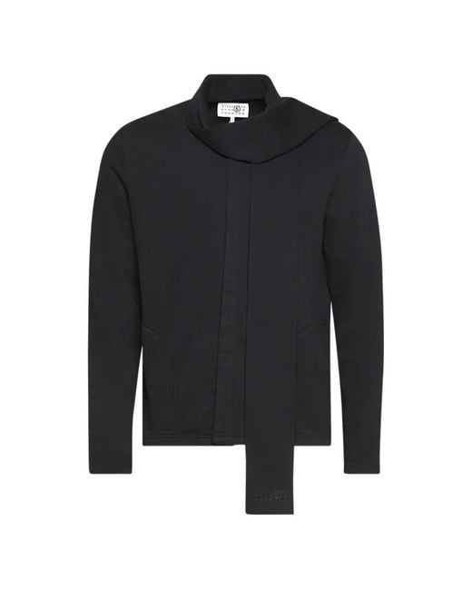 MM6 by Maison Margiela Black Pull À Détail De Foulard Et Manches Longues for men