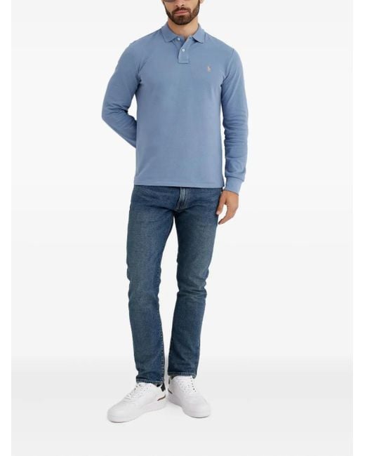 Polo Ralph Lauren Blue Polo Pony-Embroidered Polo Shirt for men