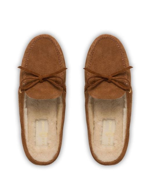 Car Shoe Brown Lace-up Suede Slippers