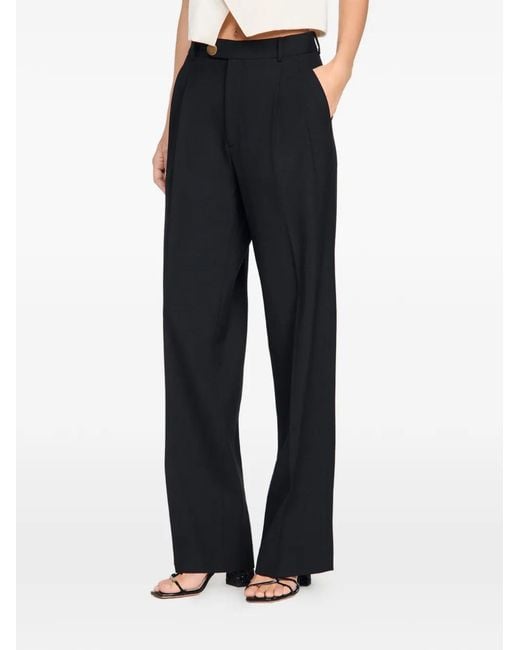Sandro Geplooide Pantalon in het Black