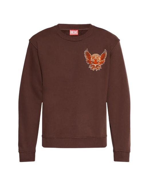 DIESEL Brown Norm-Aa2 Graphic-Print Sweatshirt for men