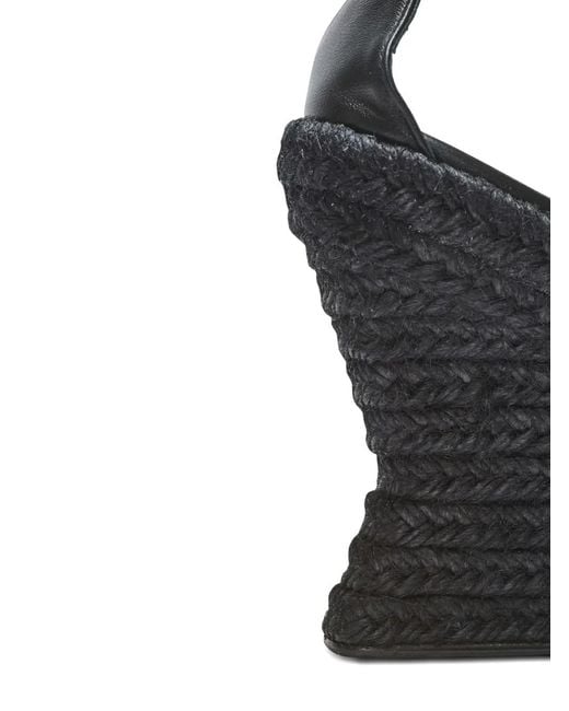 Balmain Black Anthem Wedge Espadrilles