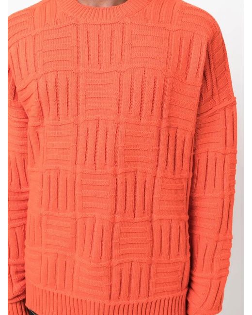 Ambush Orange Pull En Maille À Motif Monogrammé for men