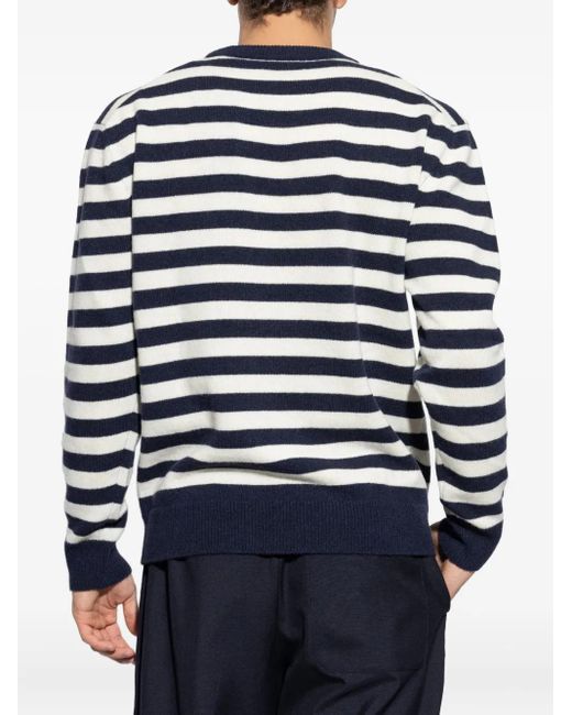 Paul & Shark White Striped Wool Sweater for men