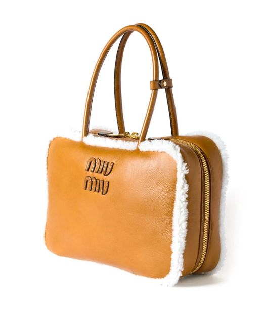Miu Miu Orange Beau Tote Bag