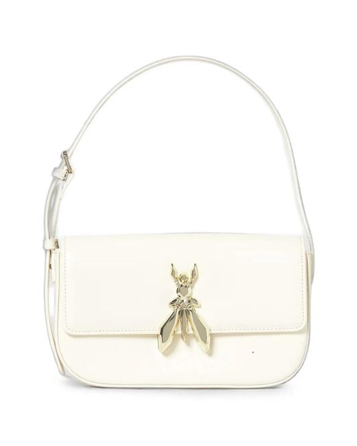 Patrizia Pepe White Sac Porté Épaule Fly En Cuir