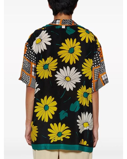 J.Logan Home Orange Sennet Silk Short-sleeved Shirt for men