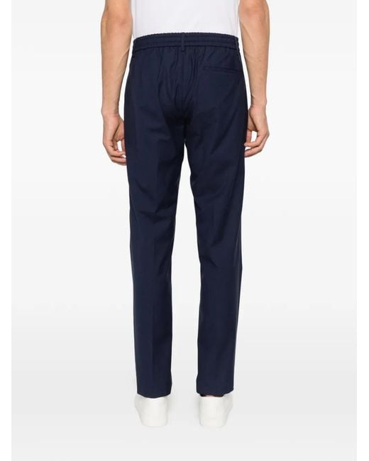 Berwich Blue Spiaggia Drawstring Trousers for men