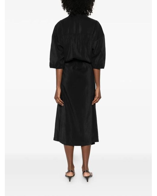Lemaire Black Silk Shirtdress