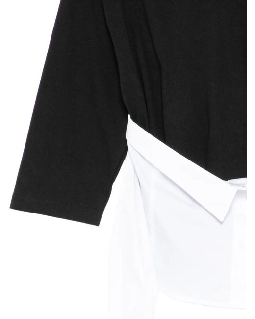 Pushbutton Black T-Shirt À Design Superposé