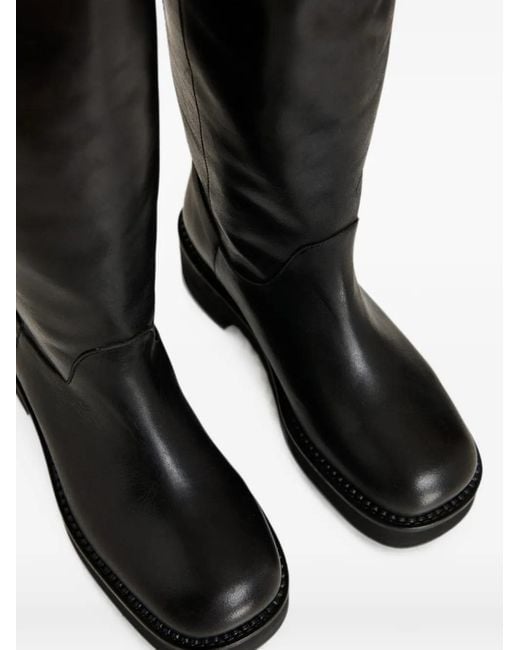 Essentiel Antwerp Black Kiker4 Knee-High Leather Boots